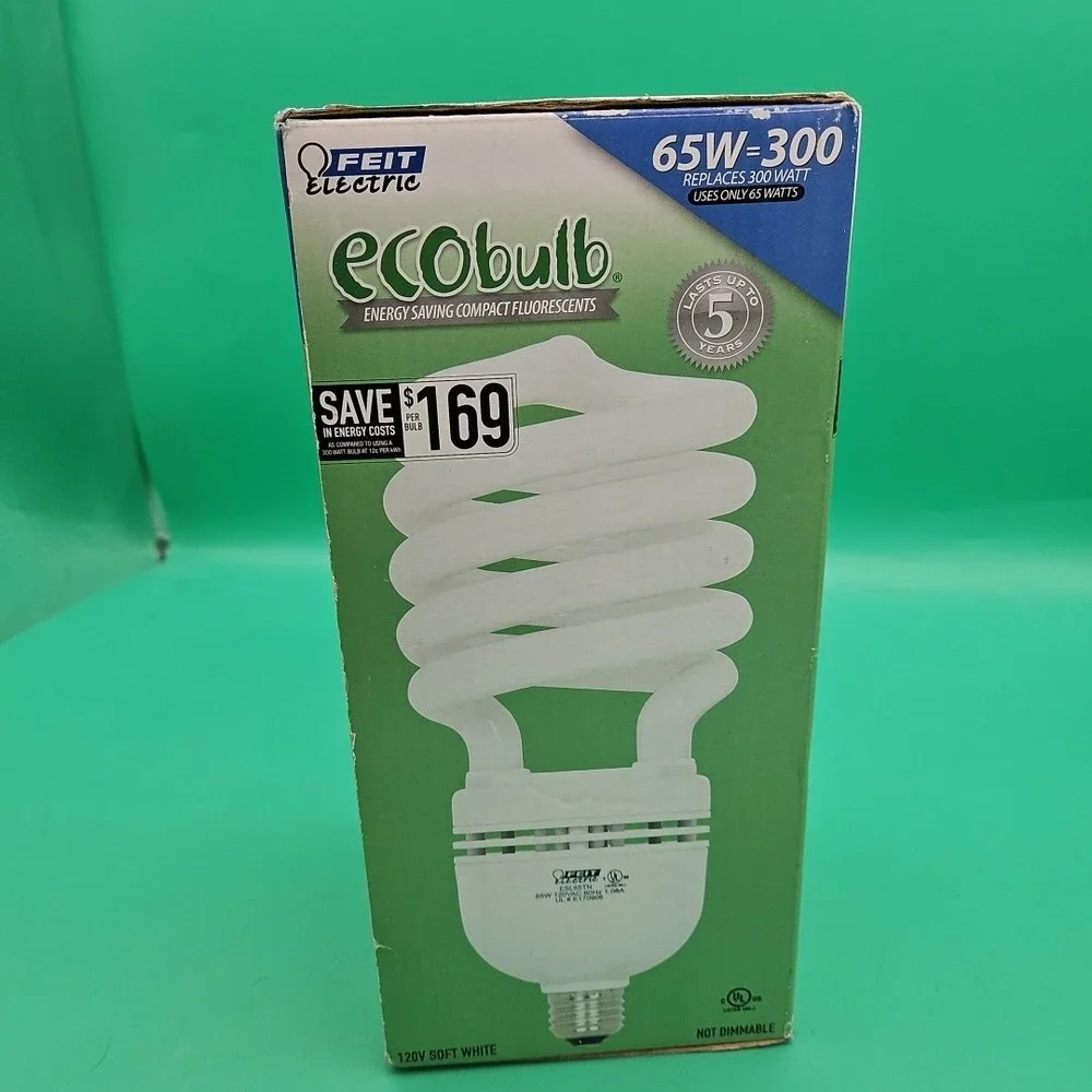 FEIT ELECTRIC ESL65TN COIL-TWIST-SPIRAL 65W 120V 300 WATT EQUIVALENT ECOBULB